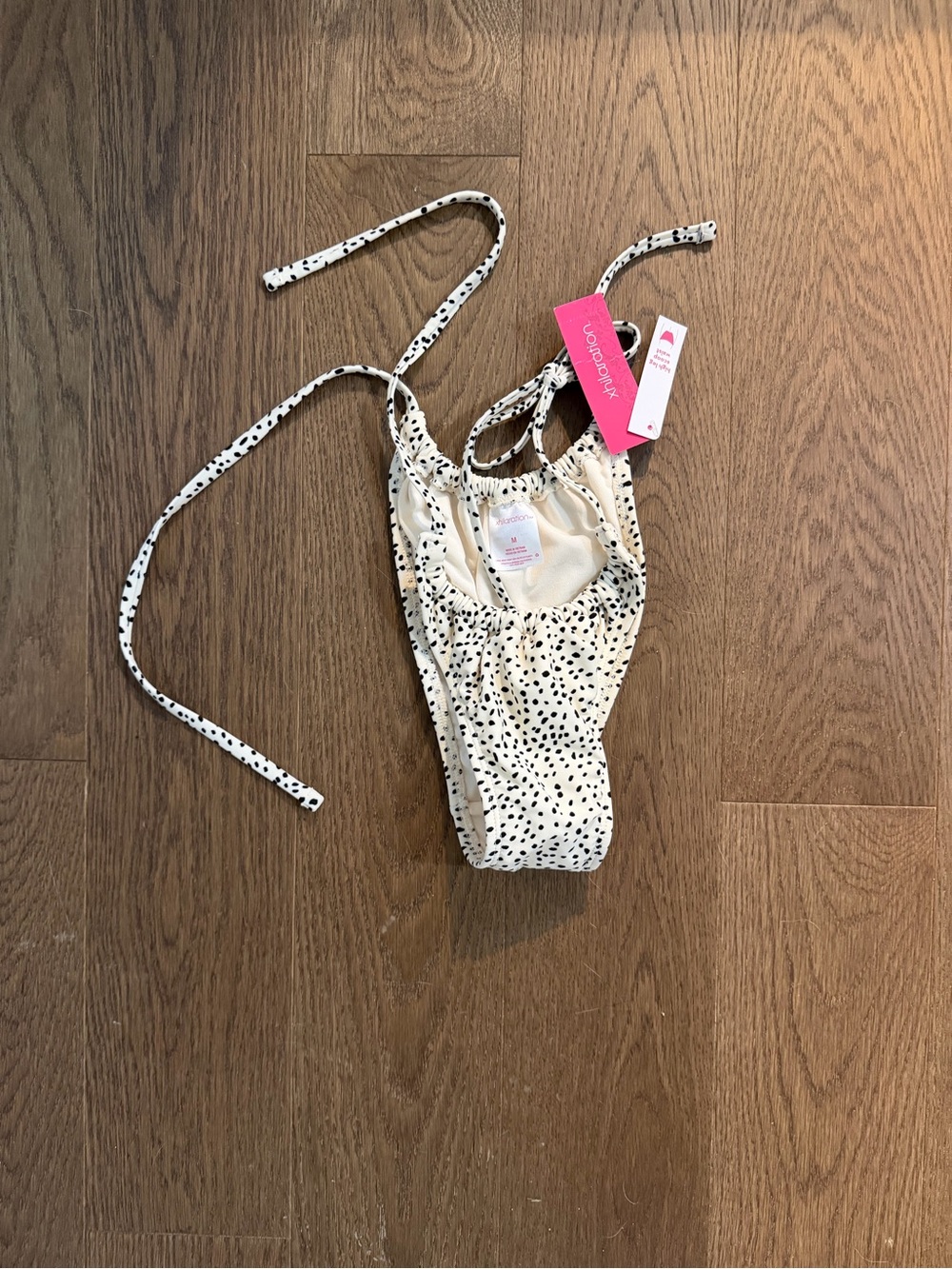 Xhilaration Cream Bikini with Black Speckle Print